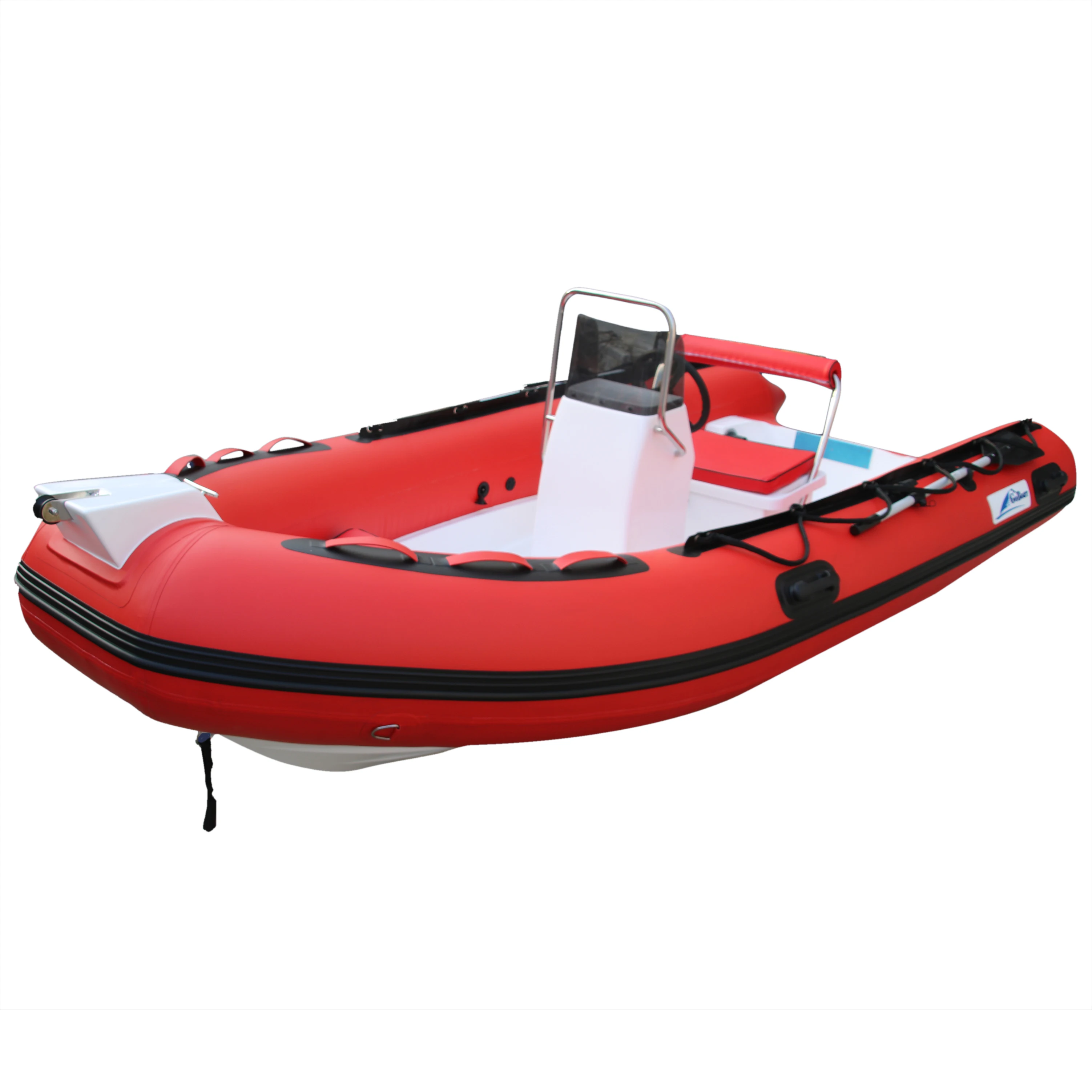 14ft Fiberglass Hypalon PVC 6-Person Stable Rigid Hull Inflatable Boat with Console