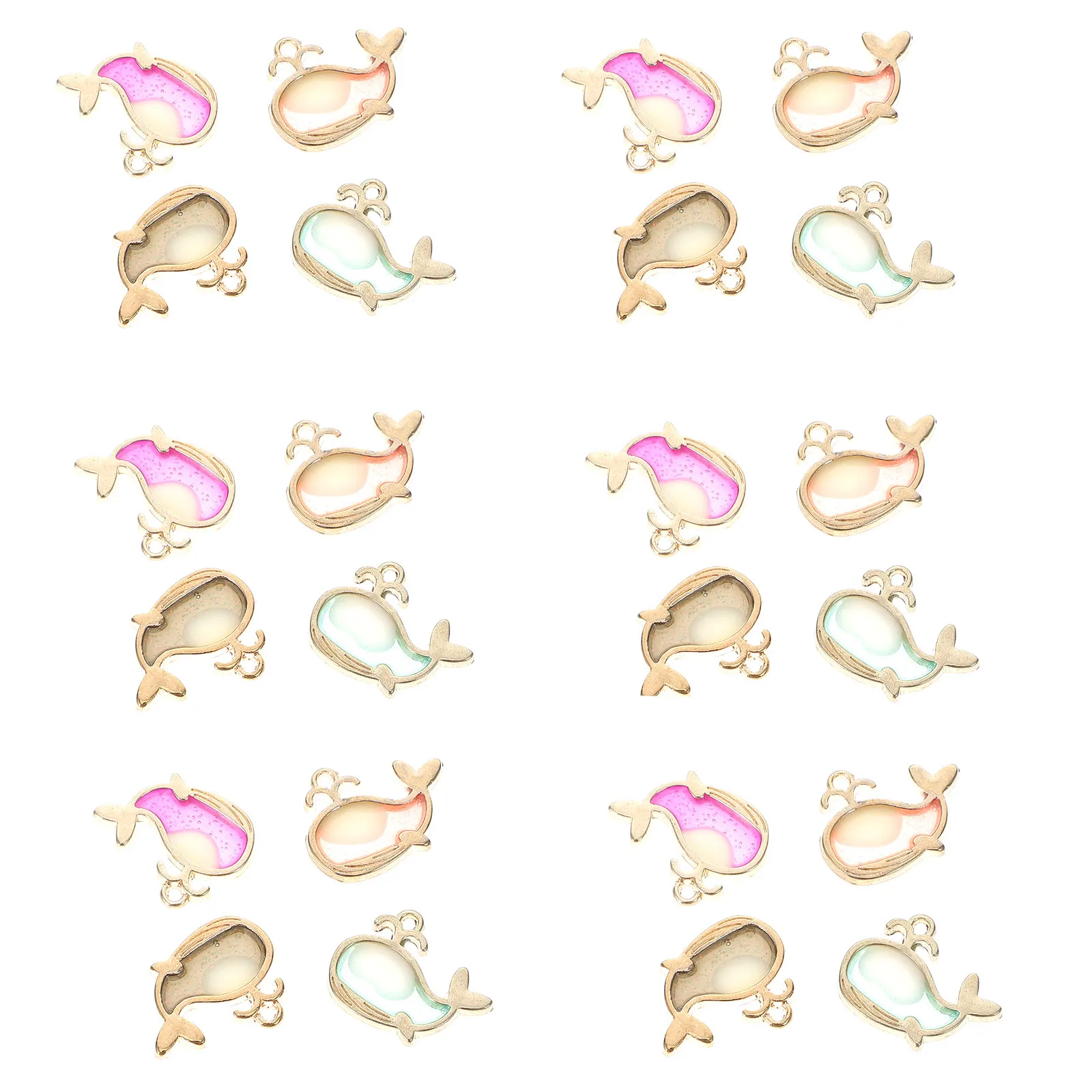 

20Pcs Alloy Whale Pendant DIY Jewelry Supplies Stylish Minimalist Design Dangle Pendant for Necklace Bracelet Anklet Keyring