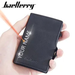 Baellerry New Mini RFID Men Card Wallets Name Engraving Short Male Purses Simple Slim Card Holders Brand Men's Popup Wallet