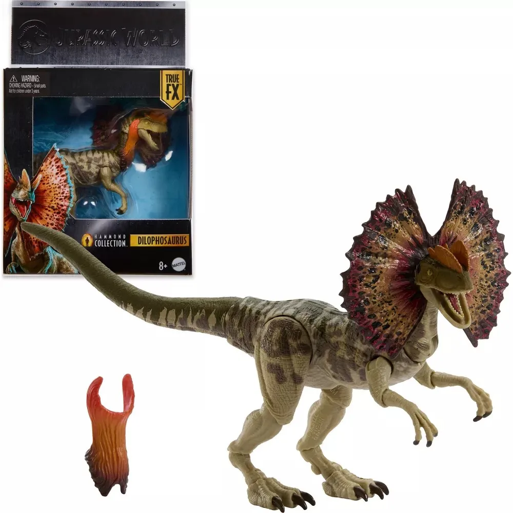 Коллекционная фигурка динозавра Дилофозавра Mattel Jurassic World Hammond Collection, премиум-дизайн и подвижные суставы JKM93
