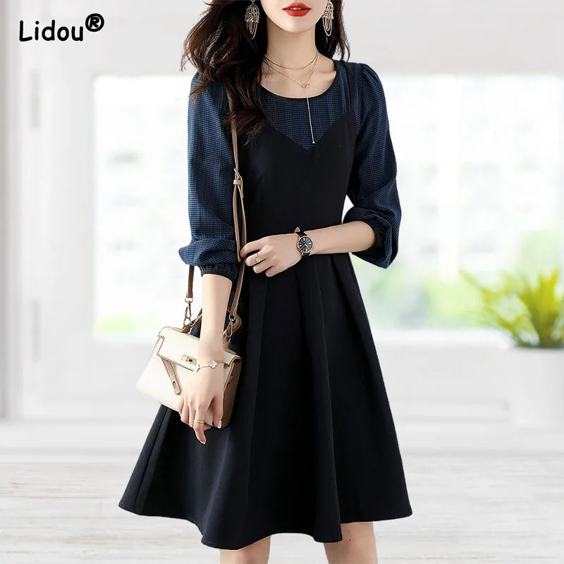 

Empire Bird Latticeant Brocade Pullover O-Neck Knee-length Elegant Fashion Women's Clothing Spring Autumn Popularity Dresses