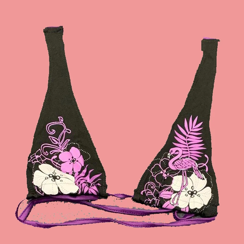 Zomer Nieuwe Strand Kust Mode Pak Y2K Sexy INS Amerikaans Ontwerp Sexy Slanke Spice Meisjes Badpak Bloemenprint Vrouwen Bikini's