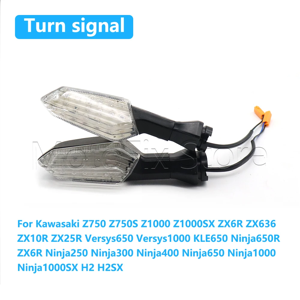 

Motorcycle Front Rear Turn Signals Indicators Light For Kawasaki Ninja 650R ZX6R Ninja 250 300 400 650 1000 1000SX H2 H2SX