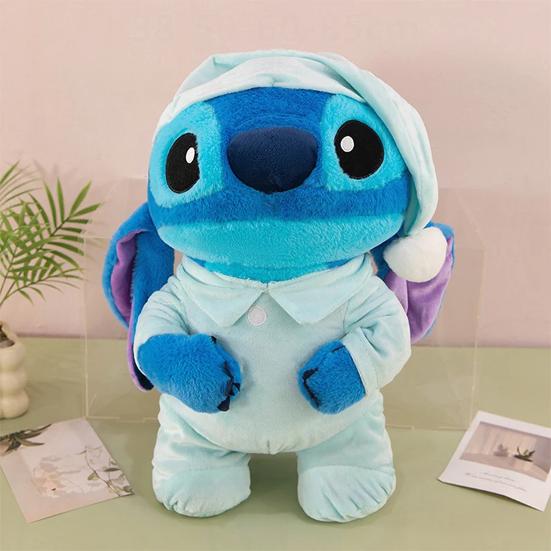 

Kawaii Disney Stitch Plush Toy Cute Sleeping Pajama Filled Doll for Kids Birthday Gift Stuffed Animal Soft Toy for Girls