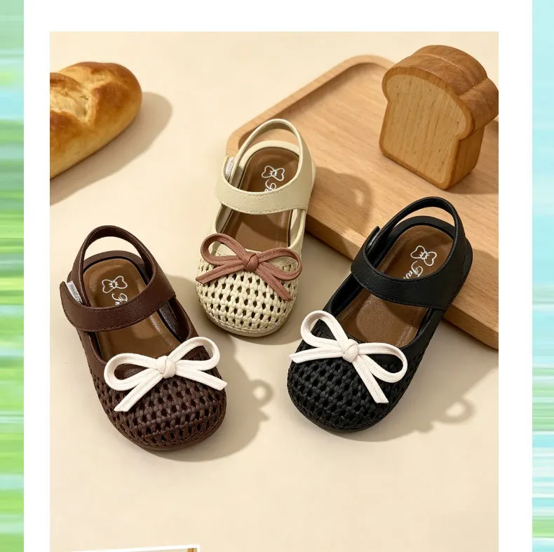 Prinzessinnen-Mädchen-Sandalen 2026 Neue Sommer Anti-Rutsch Weiche Sohle Niedliche Schleife Atmungsaktive Kinderschuhe Baby Kleinkind Strand-Sandalen – Detail 11