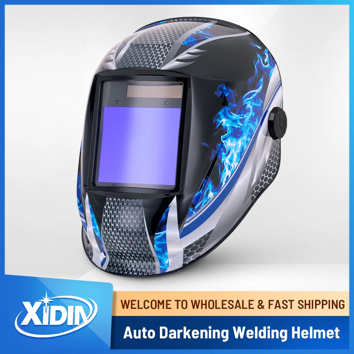 

Welding Helmet, True Color Auto Darkening 1/1/1/2 Large Viewing 98X87MM Welder Mask Hood with Weld/Grind/Cut