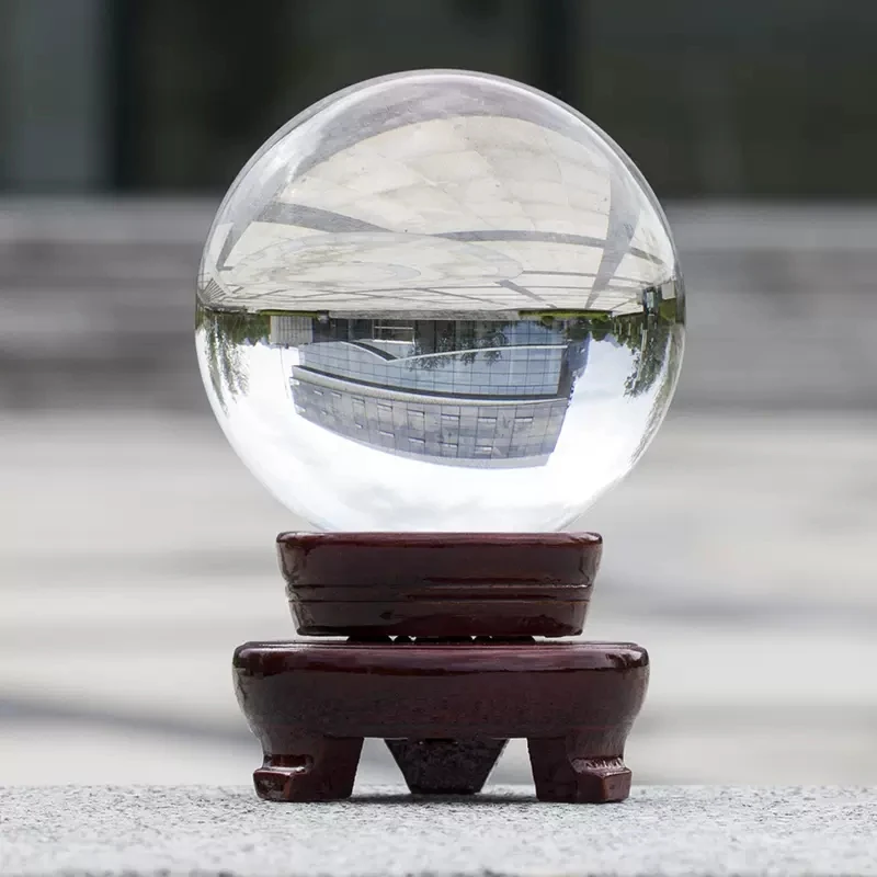 

Clear Crystal Ball with Stand,Lensball for Photography, Gazing, Divination, Feng Shui, Decorative, Fortune, Telling, 80mm, 100mm