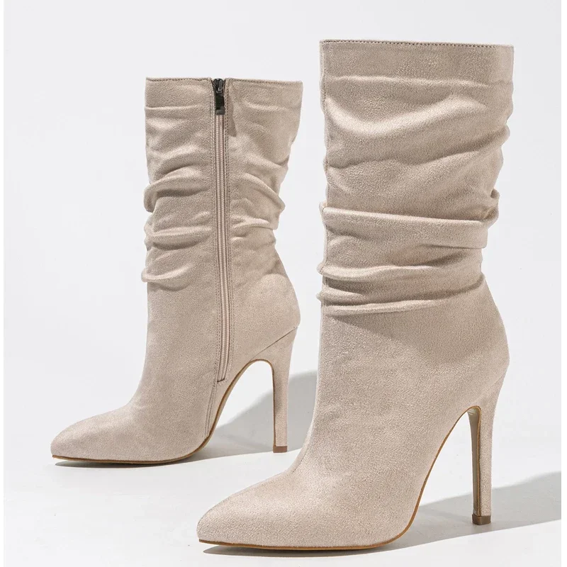 2024 New Spring Autumn Stiletto Heels Women Ankle Boots High Quality Modern Short Booties Party Nightclub Shoes