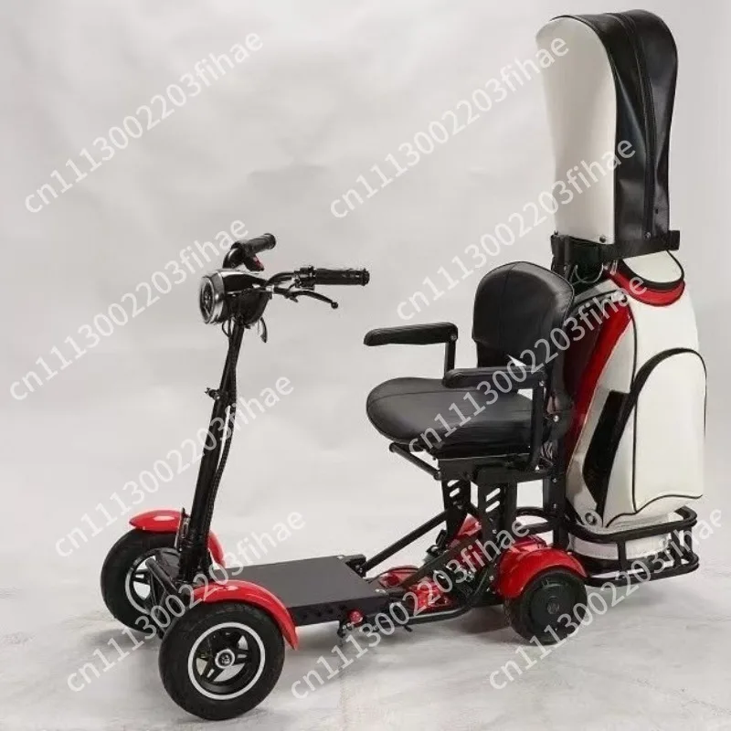 Small four-wheel folding car, elderly scooter, golf cart, wide tire recreational sightseeing car 36V