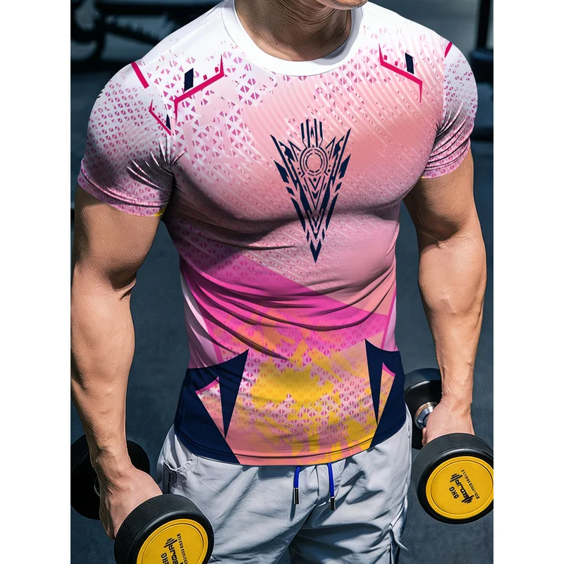 Neon Power Core Men's Body Hugging Training Compression Base Layer Short Sleeve Crew Neck T Shirt Printed Design Breathable