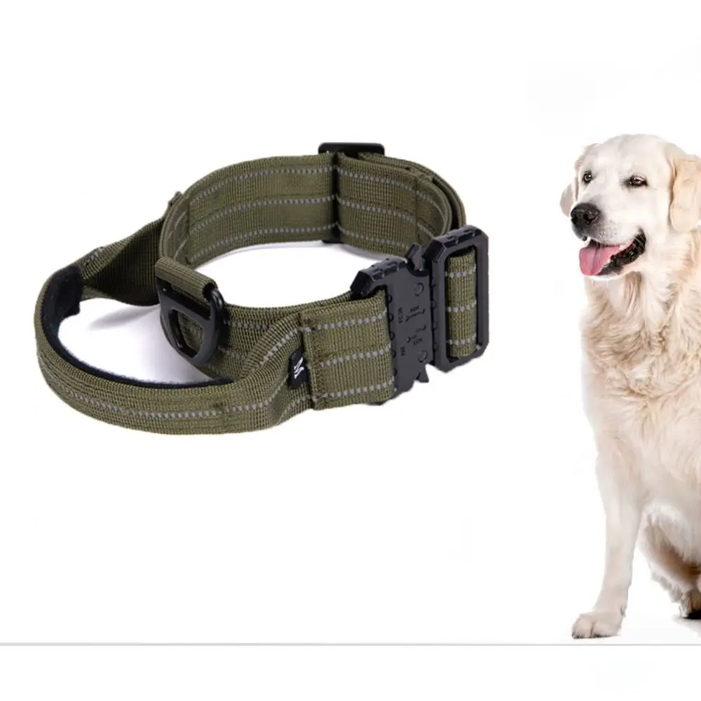 

Military Nylon Tactical Dog Collar Reflective Material Adjustable Pet Leash with Alloy Buckle Dog Harnesses Heavy Dog