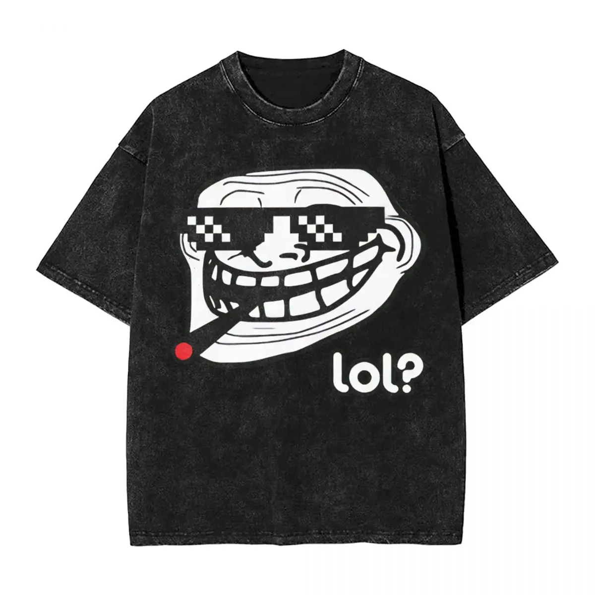 Cool Trollface T-Shirt Summer Y2K Basic T-Shirts 2024 Cotton Novelty Tee Shirt For Man Short Sleeves Design Tops