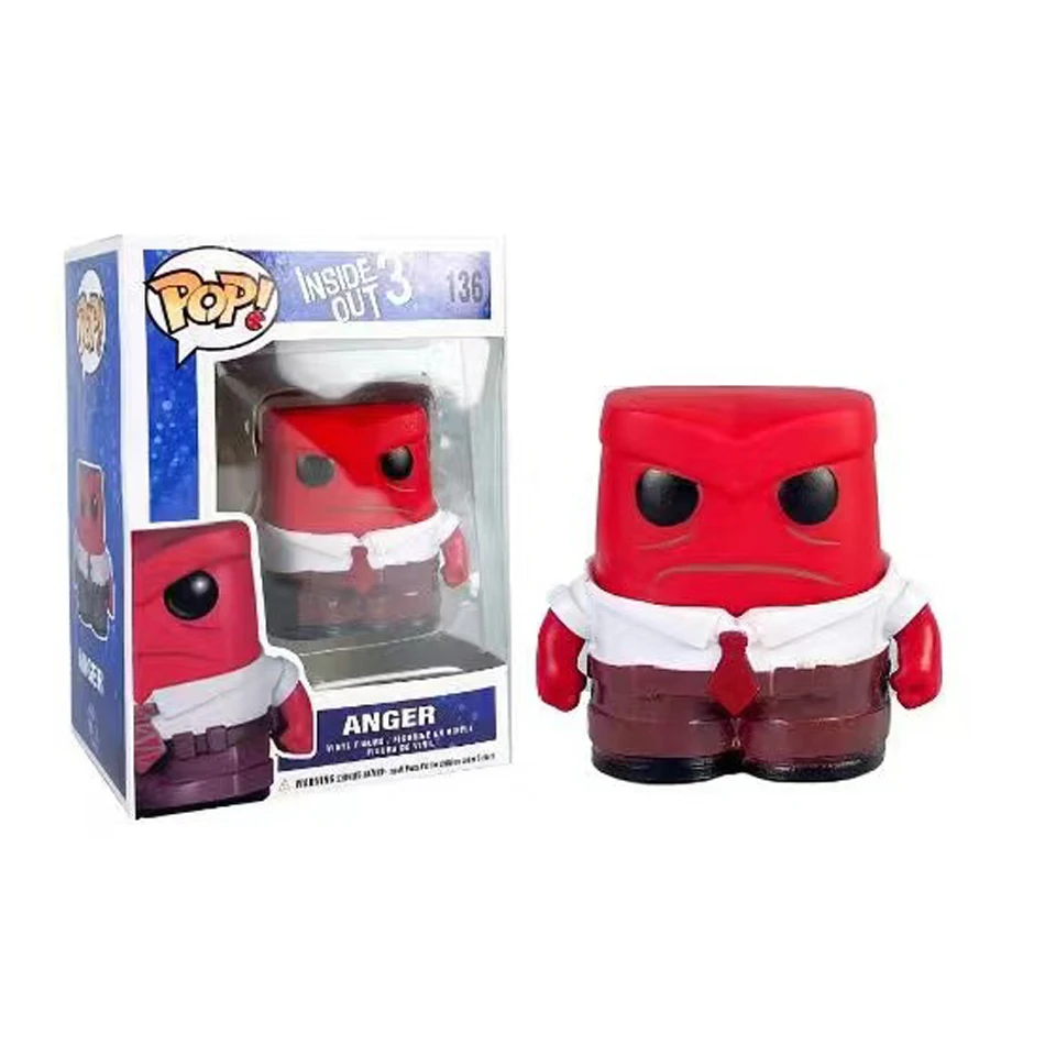 Gros 10 cm anime à l'envers figure jouets d'action film de dessin animé joie anxiété colère tristesse dégoût peur modèle statuettes poupée en pvc