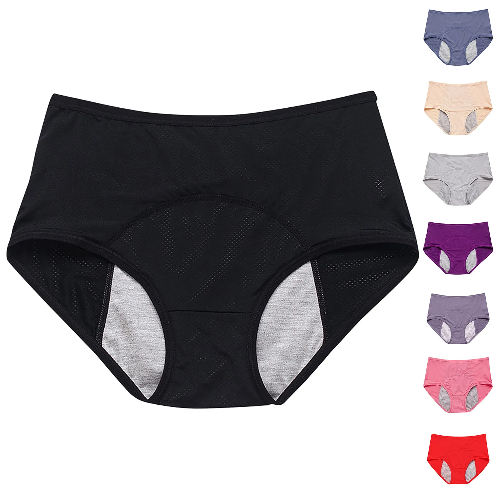 Calzoncillos fisiológicos para mujer, bragas menstruales para niña, bragas a prueba de fugas, ropa interior de seda helada de cintura media, 1 ud.