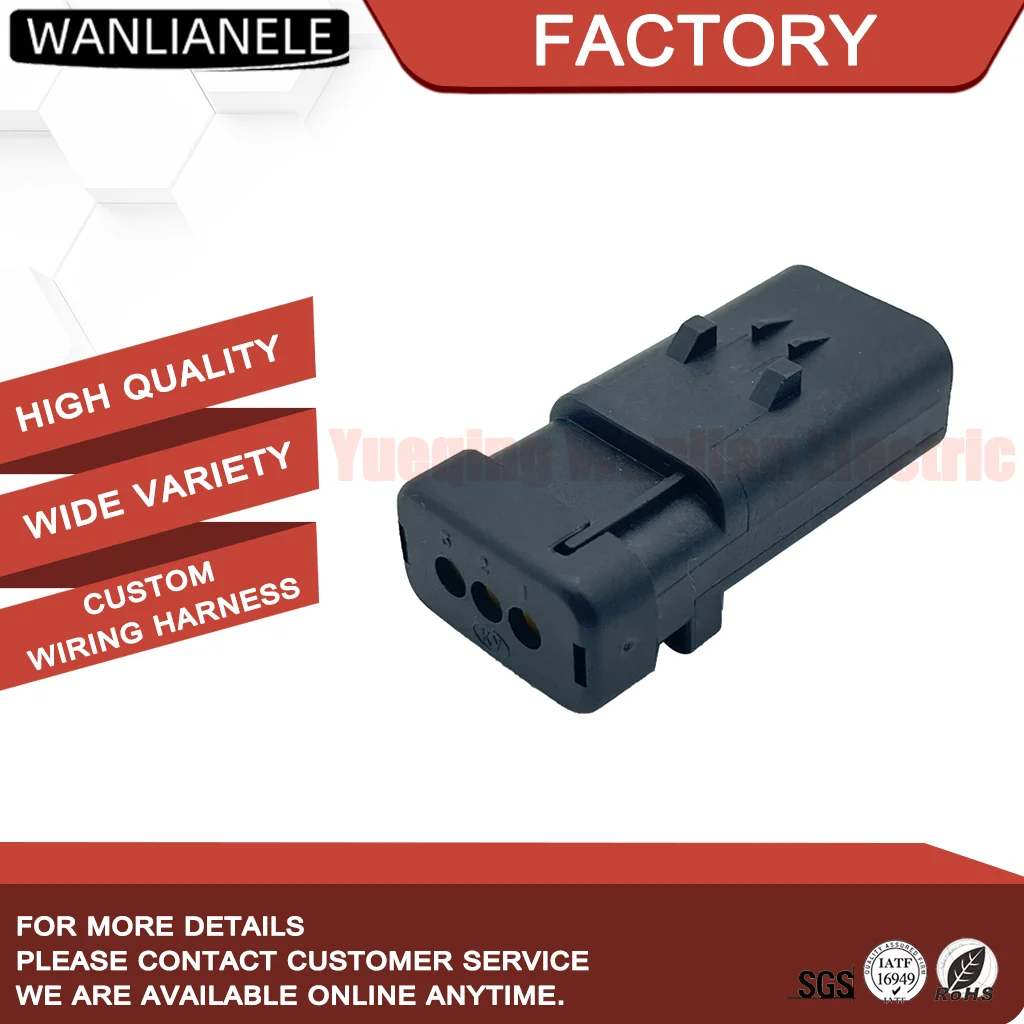 50 Sets 776430-1 776535-1 3 Pin Female Connector Housing AMPSEAL 16 4.5mm 13A IP67 Sealed Red Fit Heavy Duty Truck Harness