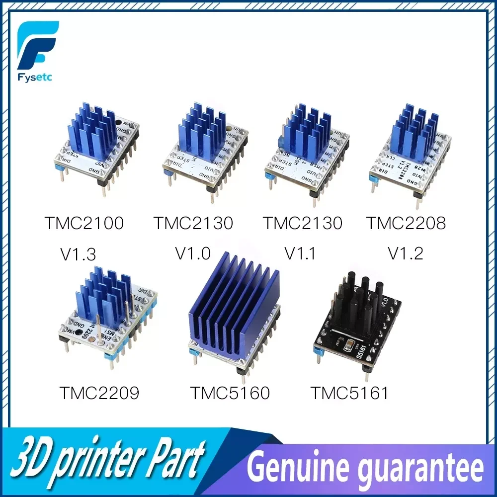 5 sztuk TMC2100 V1.3 TMC2130 TMC2208 TMC2209 v3.1 TMC5160 TMC5161 silnik krokowy StepStick wyciszenie sterownik ciche części drukarki 3D