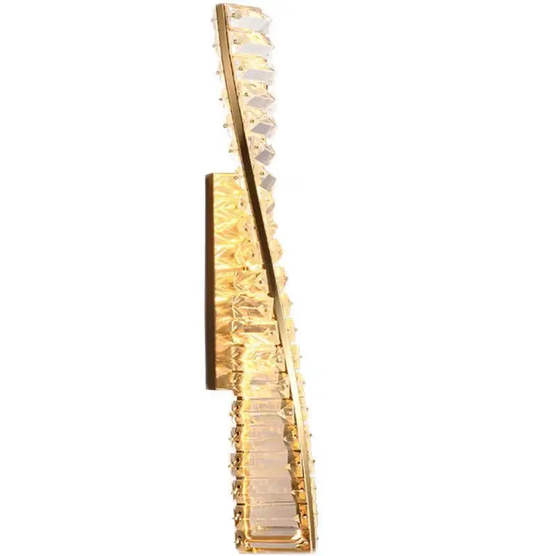 Italian Crystal Wall Sconce LED Light Luxury Modern Gold for Bedroom Living Room Hallway Decor