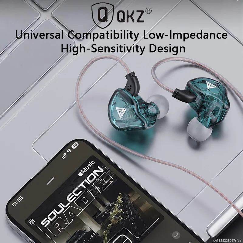 Original QKZ AK8 In Ear Earphone 6 Dynamic Driver Unit Headphone With Mic Stereo Sports HIFI Subwoofer Headset Monitor Earbuds
