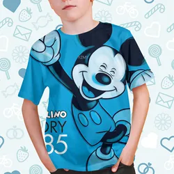 Summer Disney Mickey Mouse Cartoon Clothes Tee Top Children Funny Cute Clothing Boys Girls Fashion Casual Kids T-shirts