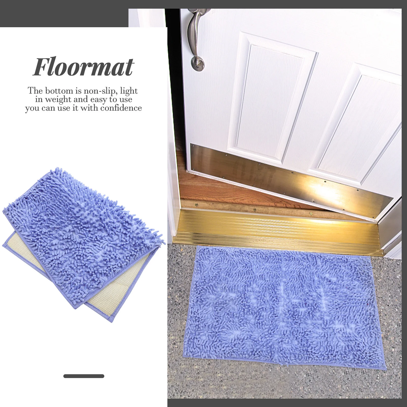 

Non-Slip Bathroom Floor Mat Blue Anti-Skid Bath Rug Water Absorbent Household Door Mat Home Accessory Blue Bathroom Rugs