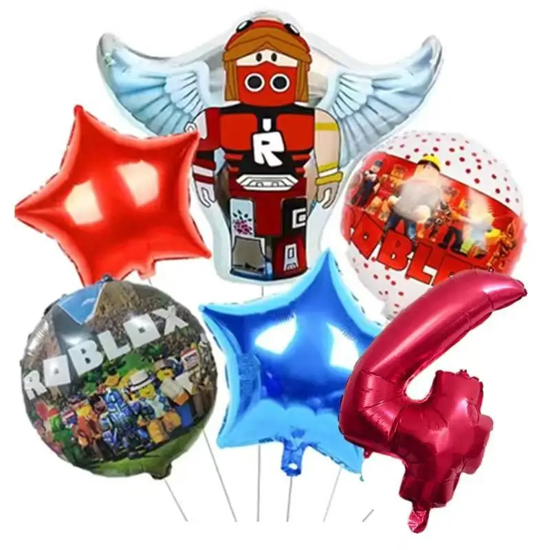 Roblox Balloon Game Cartoon Birthday Balloon Party Decoration Baby Shower Set Room Children's Gifts Christmas Party