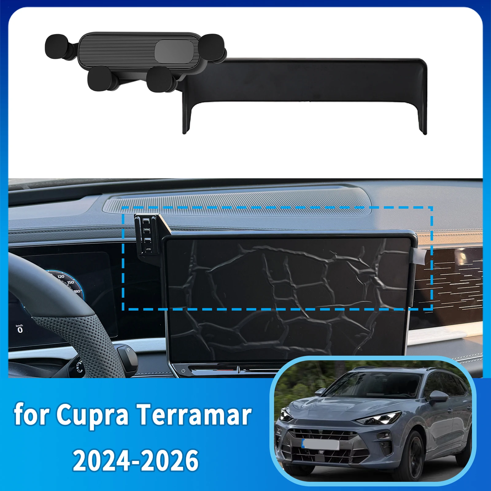 

Mobile Phone Holder fit for Cupra Terramar 2024 2025 2026 12.9" inch 5H Facelift GPS Bracket Accessories Navigation Stand Auto