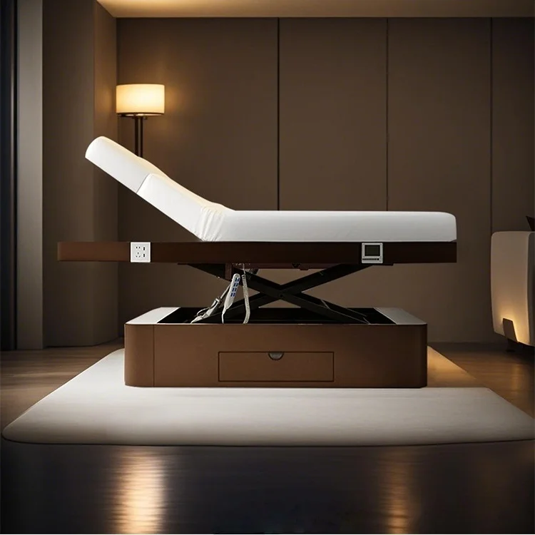 #￥forYicheng Beauty Luxury Salon Furniture Electric Facial Cosmetic Beauty Massage Bed Table Beauty Salon Eyelash Bed for Sale