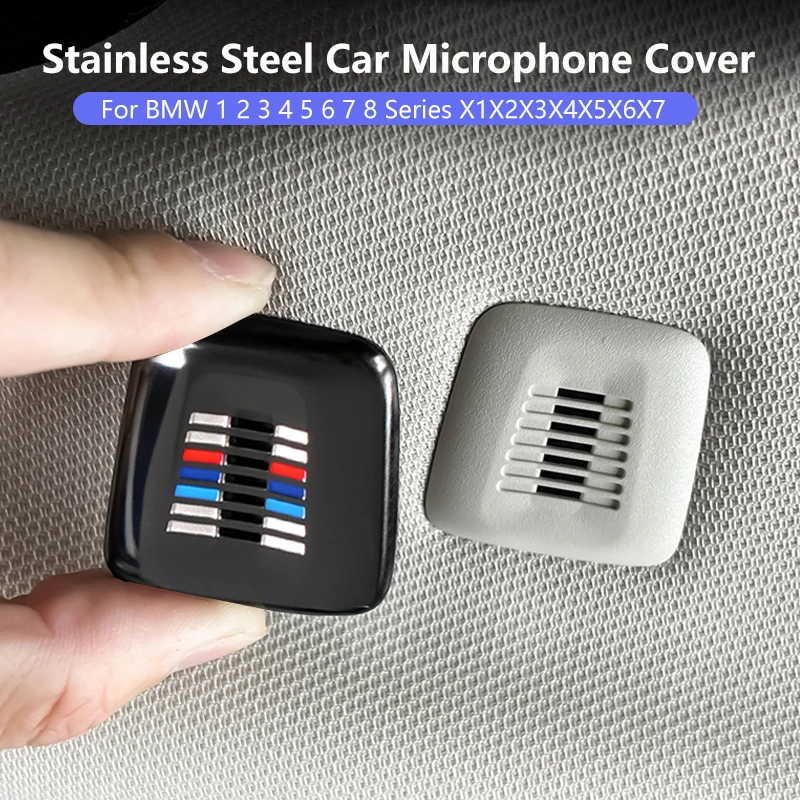 Металлические наклейки на автомобильный микрофон, наклейка на динамик на крышу для BMW 1 3 5 серии X1 X2 X3 X4 X5 X7 G20 G32 F10 F30 G01 G05 G30 G60