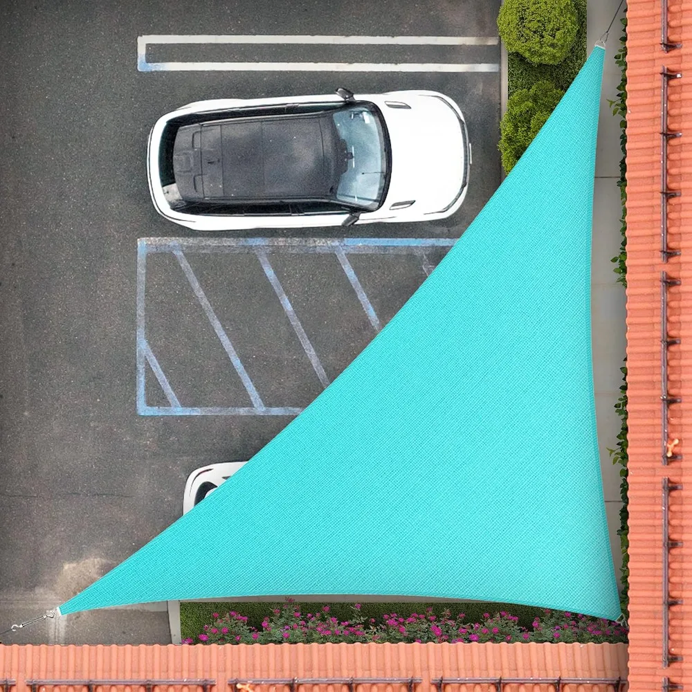 

16' x 16' x 22.6' Turquoise Right Triangle Sun Shade Sail Canopy Outdoor Patio Fabric Screen RTAPRT24 - UPF50+ 95% UV Blockage,