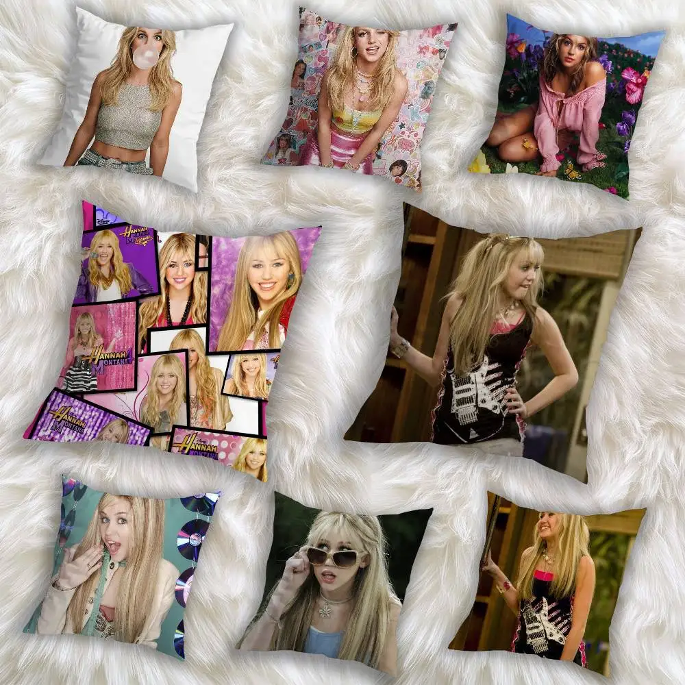 

Art H-Hannah Montana-S moive Pillow Case Sofa Living Room Bedroom Headboard Backrest Cushion Square Cushion Nap Time