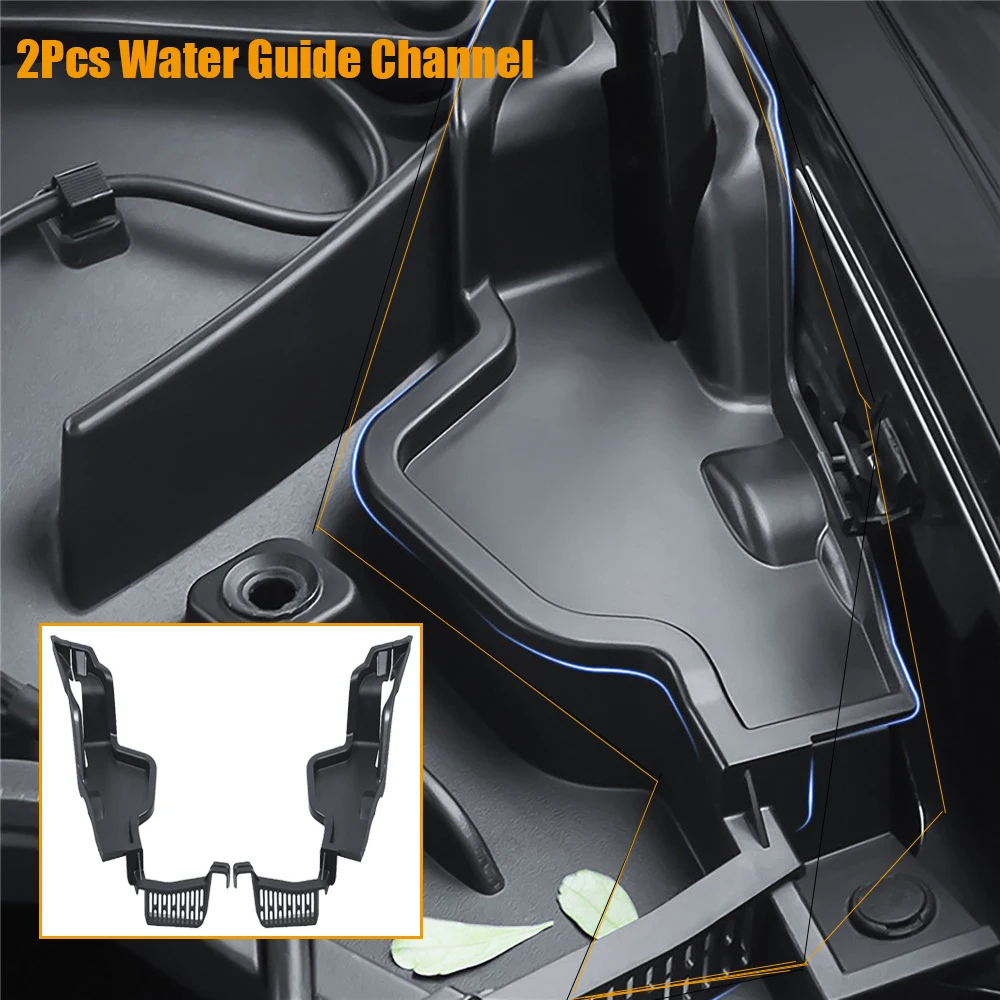 

2Pcs Hood Water Barrier Box Water Guide Grille Channel Filter Cover for Tesla Model Y Part Filter Anti Clogging Water Case