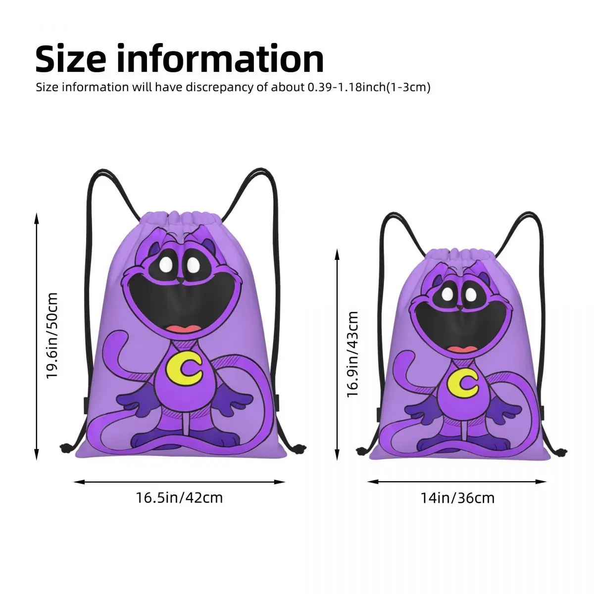 Catnap Smiling Critters Drawstring Bags Sports Backpack Gym Sackpack String Bags for Running