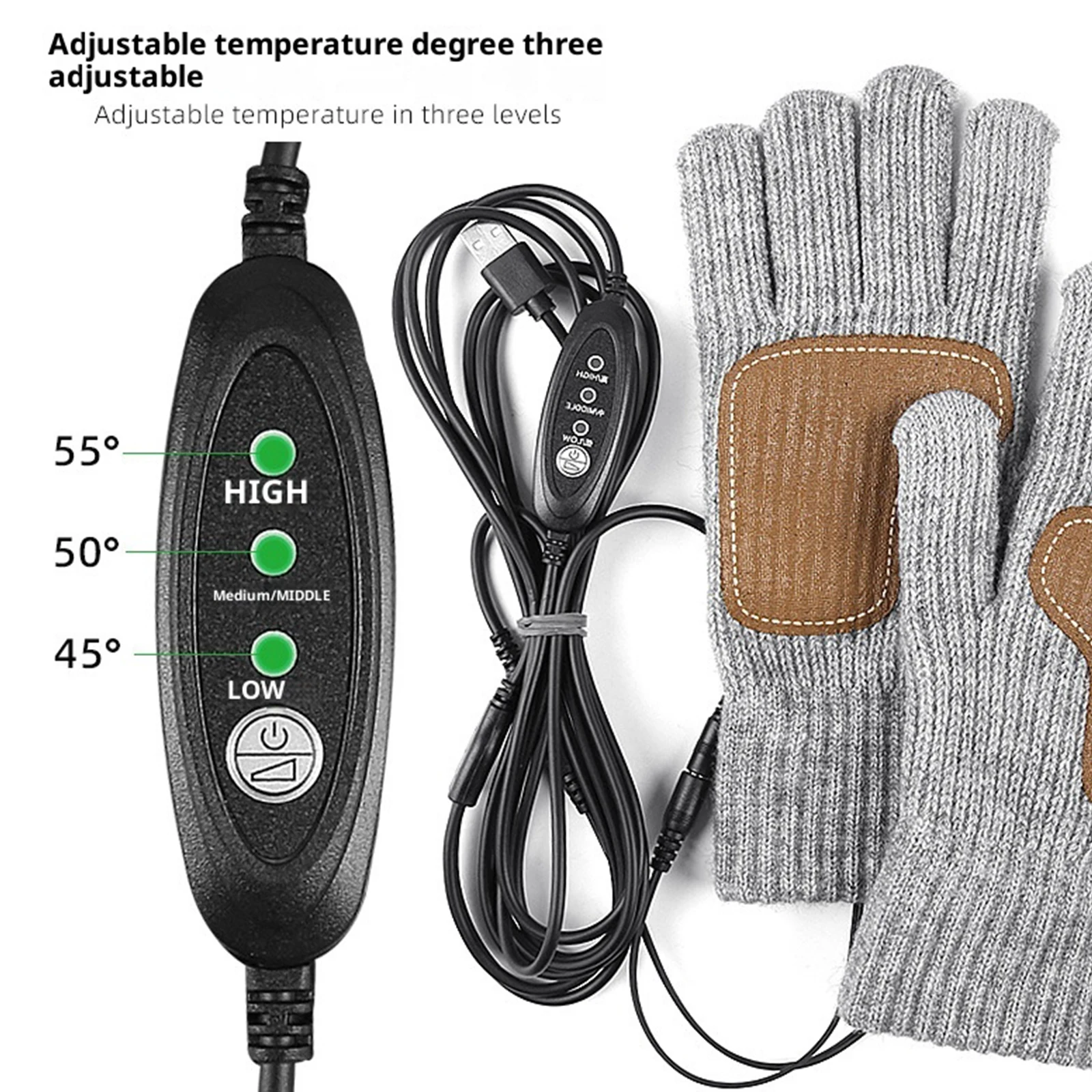 

USB-перчатки с электрическим подогревом, ветрозащитные, с сенсорным экраном, грелки для рук, износостойкие, мягкие кожаные перчатки с подогревом для кемпинга, пешего туризма