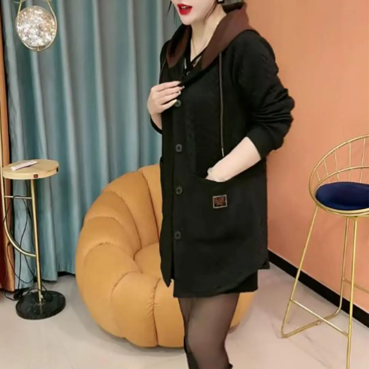 Veste cardigan à capuche pour femmes, vêtements d'extérieur minces, pull décontracté à simple boutonnage, mode printemps, nouveau, 2024