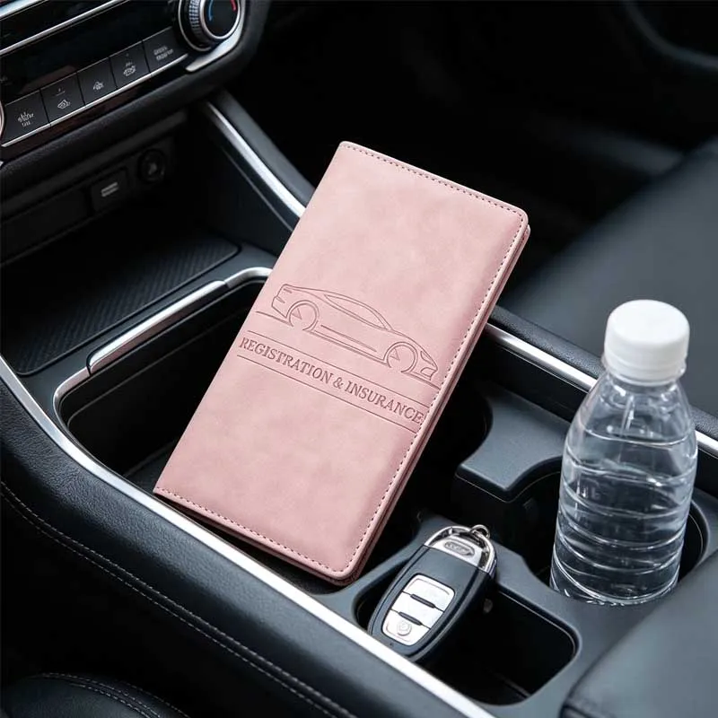 1Pc Car Registration And Insurance Card Holder, Car Document Folder For Cards, Document Organizer For Glove Box, Easy‑Access & P