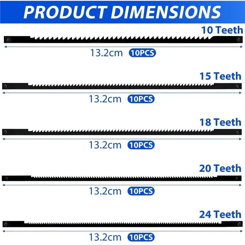 ABZS 50Pcs Rolling Saw Blade With Pin Carbon Steel Scroll Saw Blades Set For Wood Foam Plastic