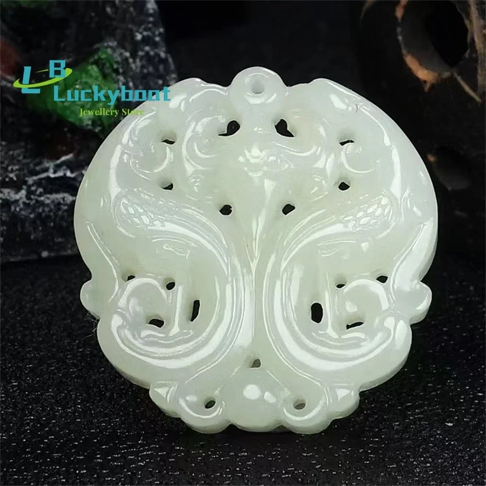 Xinjiang Hetian White Jade Phoenix Yufei Pendant