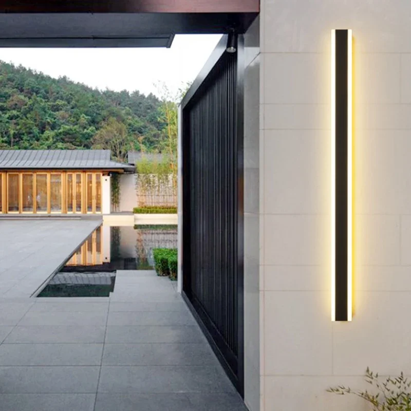 

Modern Outdoor Wall Lamp Waterproof IP65 Long Strip LED Wall Light For Garden Villa Corridor Lighting