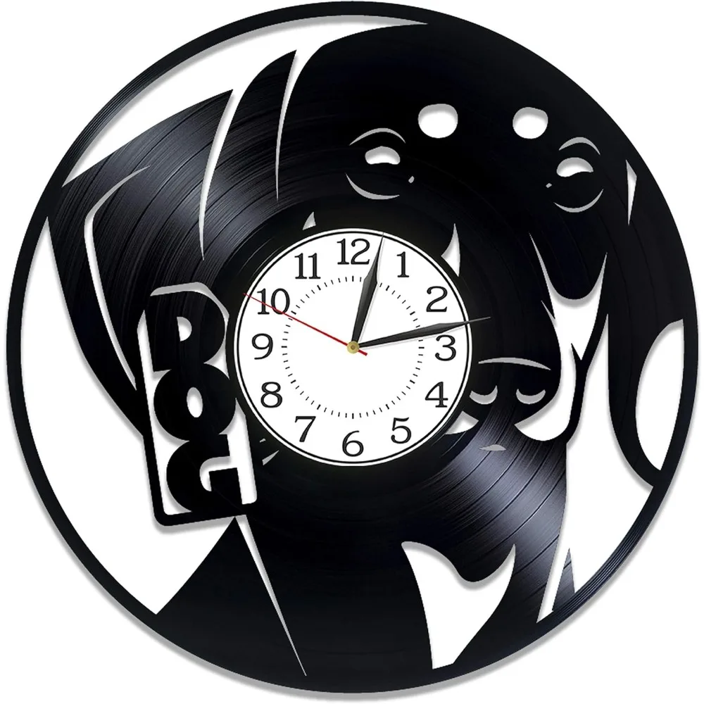 Dachhund Vinyl Clock 12 Inches Original Home Decoration Sausage Dog Vinyl Record Wall Clock Children's Gift Creative Wall Clock