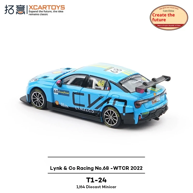 XCARTOYS Lynk y Co 03 TCR 2022 # Modelo de coche de aleación 68: equipo de carreras oficial, regalo coleccionable fundido a presión para fanáticos del deporte de motor