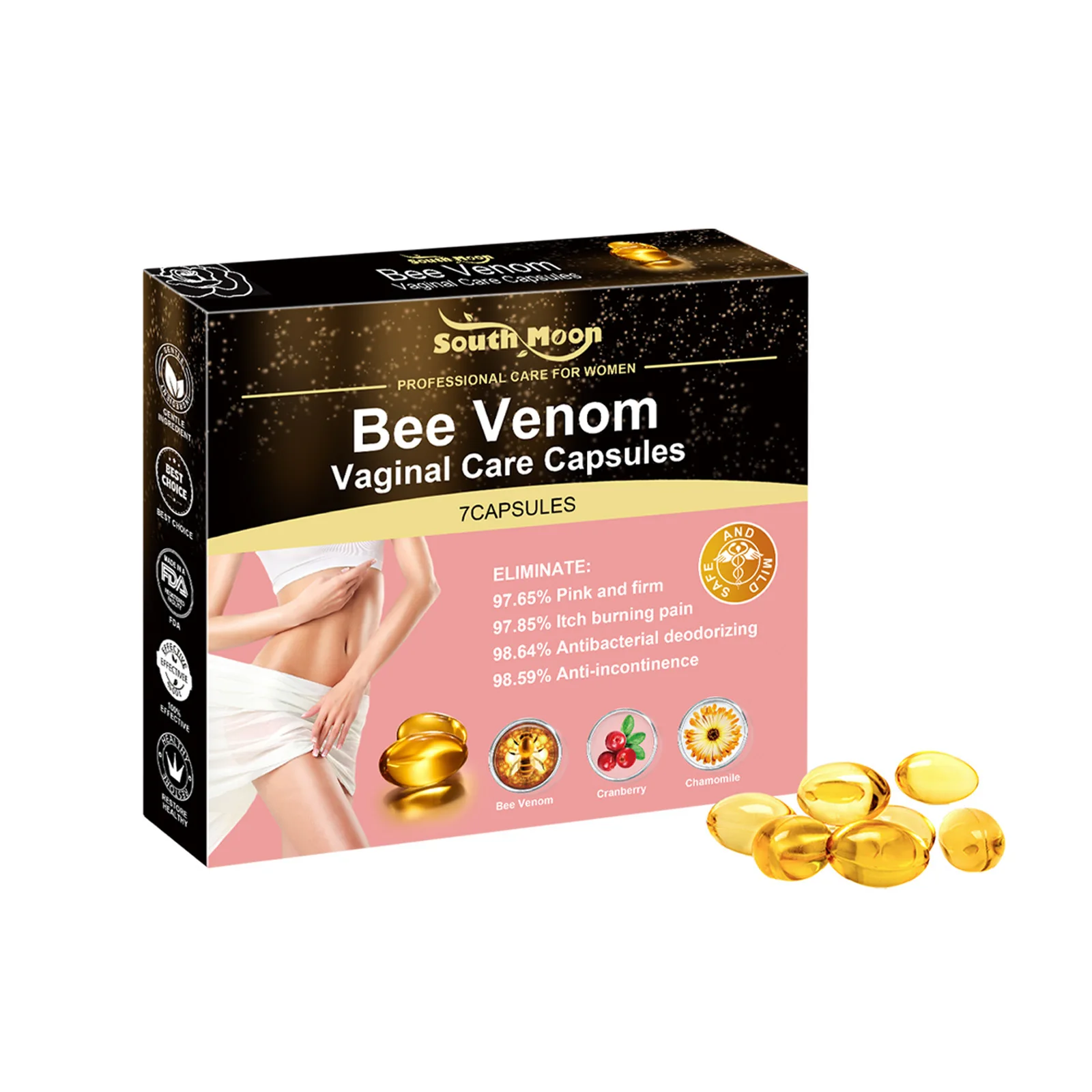 Anti-Itch Vagina Capsule Vaginal Detox Tighten Eliminate Odor Feminine Hygiene Care Vaginitis Treatment Vagina Shrinking Capsule