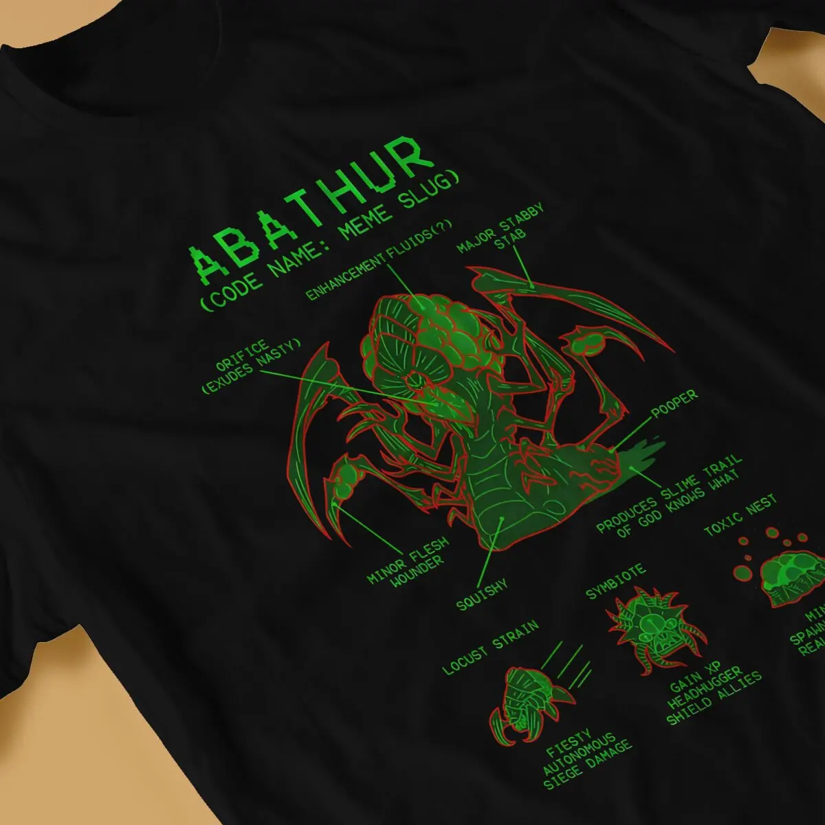 StarCraft Game Abathur Data Tshirt Graphic Men Tops Vintage Homme Summer Clothes Cotton Harajuku T Shirt