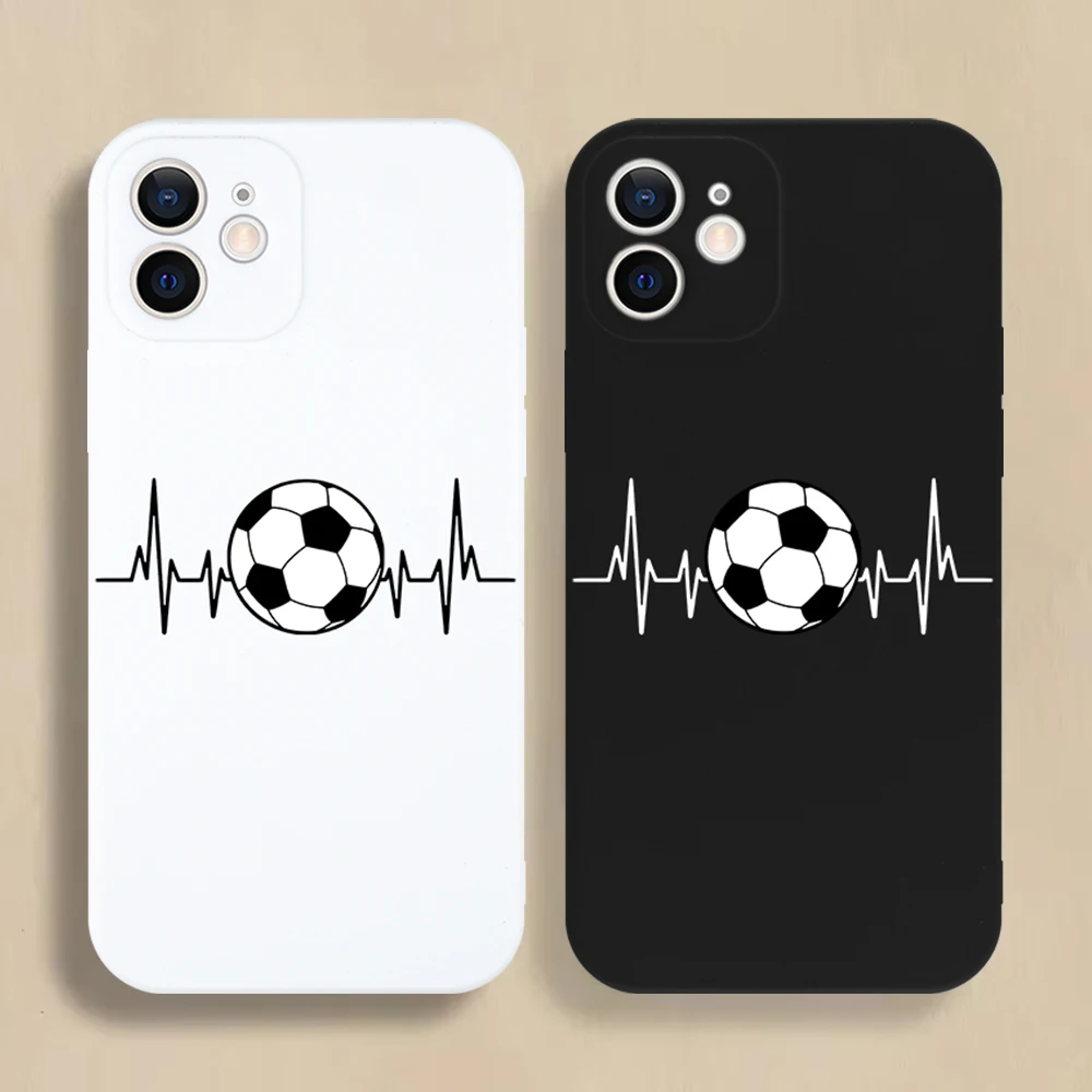 

Funny Football Graphic Phone Case For iPhone 16 15 14 13 12 11 Pro Max Mini X XS SE4 7 8 Plus 16E Shockproof Silicone Soft Cover