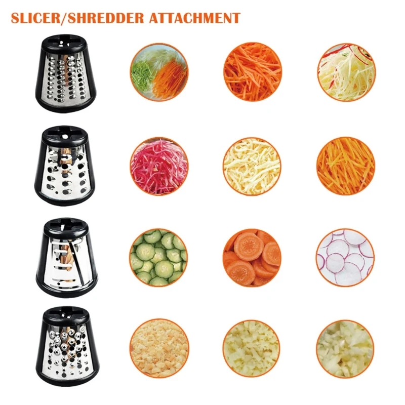 2024 New Multi-functional Vegetable Cheese Slicer Cutter Shred Kitchen Grater Peeler Attachment For SM-50 SM-50BC