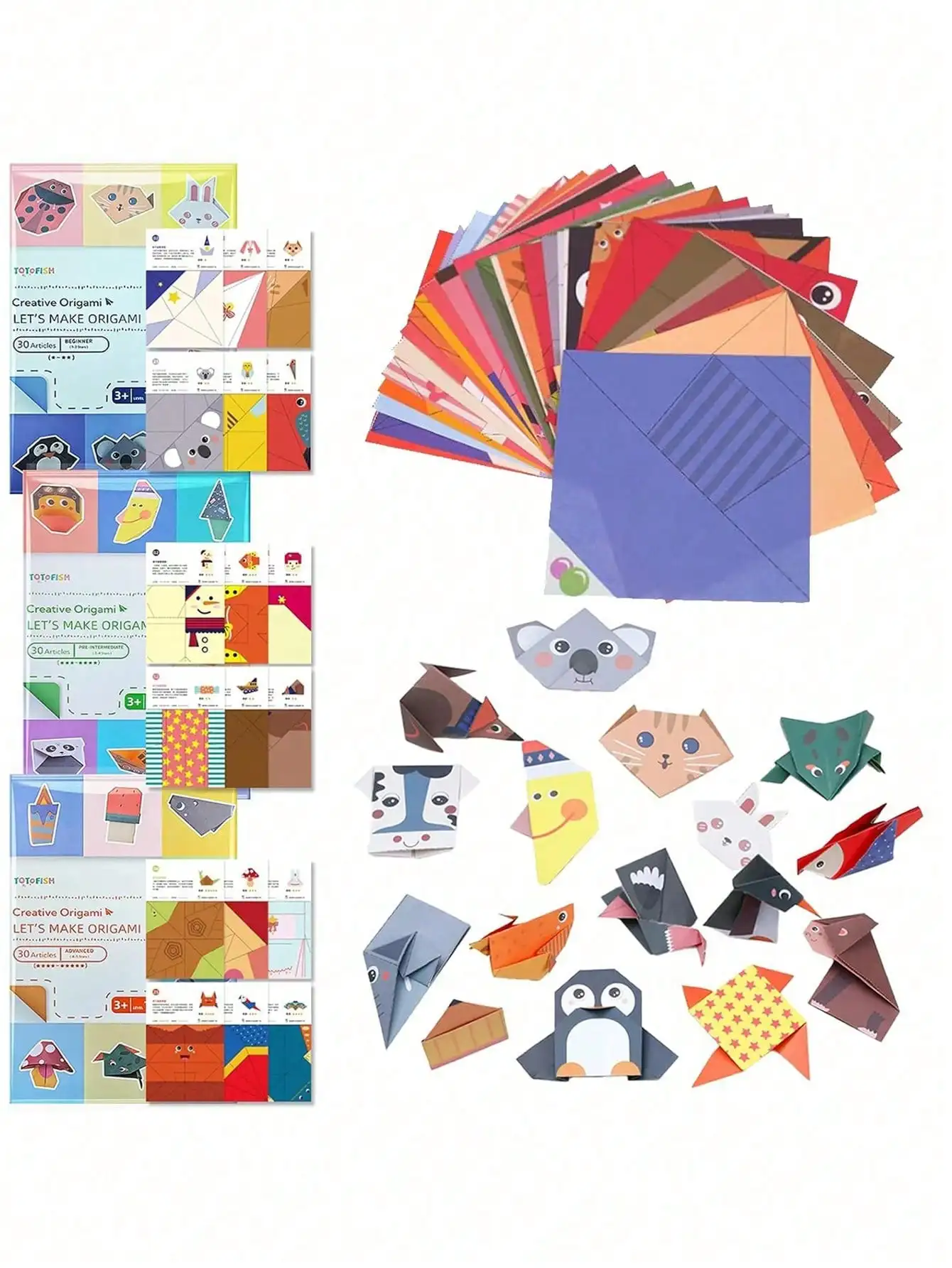 30/96 DIY Children Craft Art Cartoon Animal Origami Paper Montessori Toys Kids Craft  Educational Toy Supplies Beginners Kids Bo