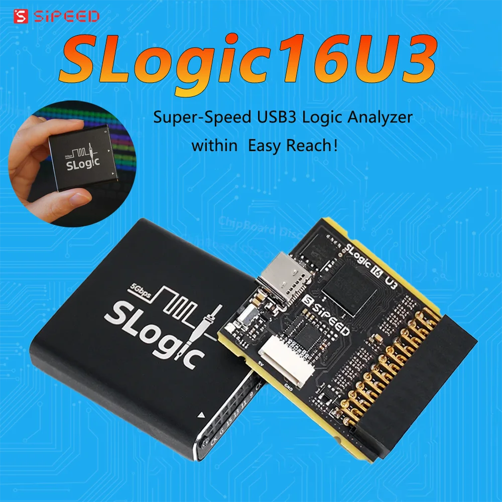 جديد Sipeed SLogic16U3 16CH 800M Samplerate 5Gbps USB3 محلل منطق فائق السرعة عتبة قابلة للتعديل لـ WIN MAC Linux