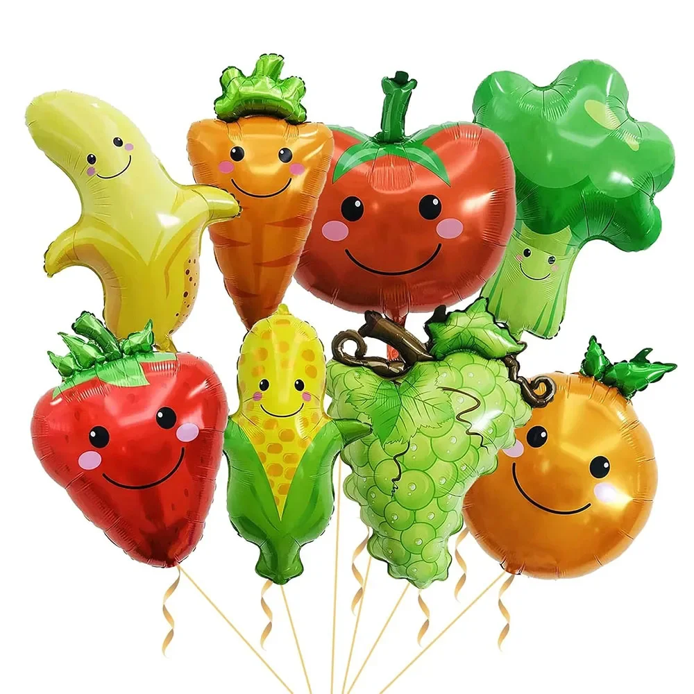 6/8 stücke Obst Ballons Erdbeere Avocado Folie Helium Ballon Wassermelone Orange Kaktus Ballon kinder Thema Party Dekoration – Detail 1