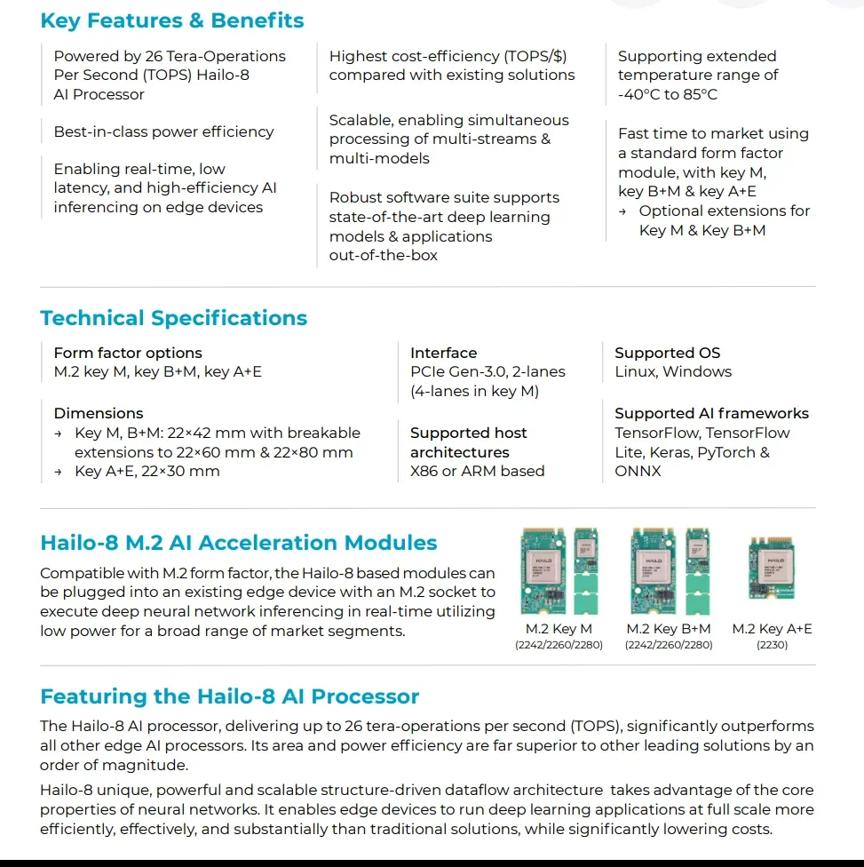 Hailo-8 M.2 AI-versnellingsmodule