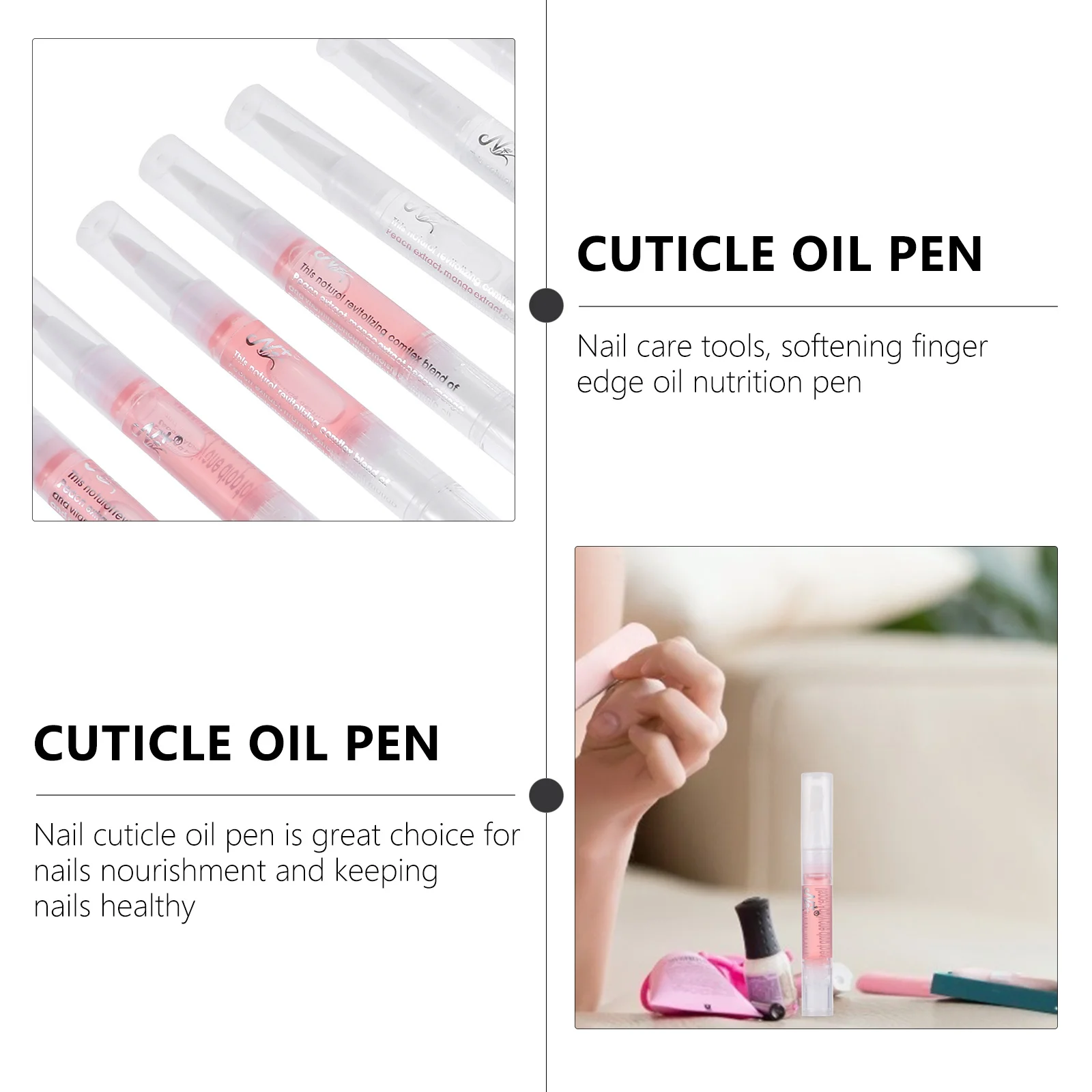 

8Pcs Nail Nutrition Oil Pen Cuticle for Healthy Strong Nails Post-Manicure Rehydration Precise Application