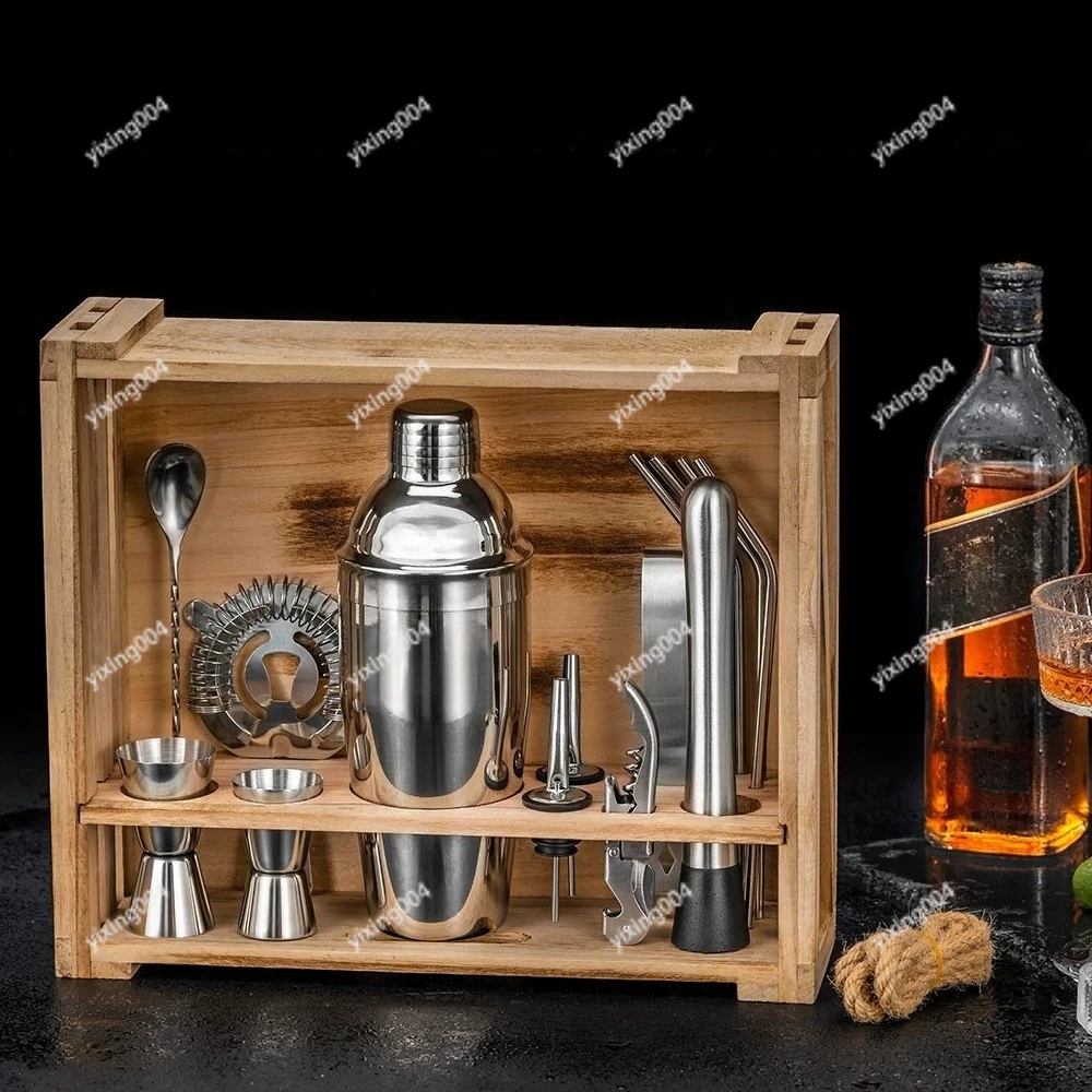 304 Stainless Steel Bartender Kit Cocktail Shaker Set for Home Bar